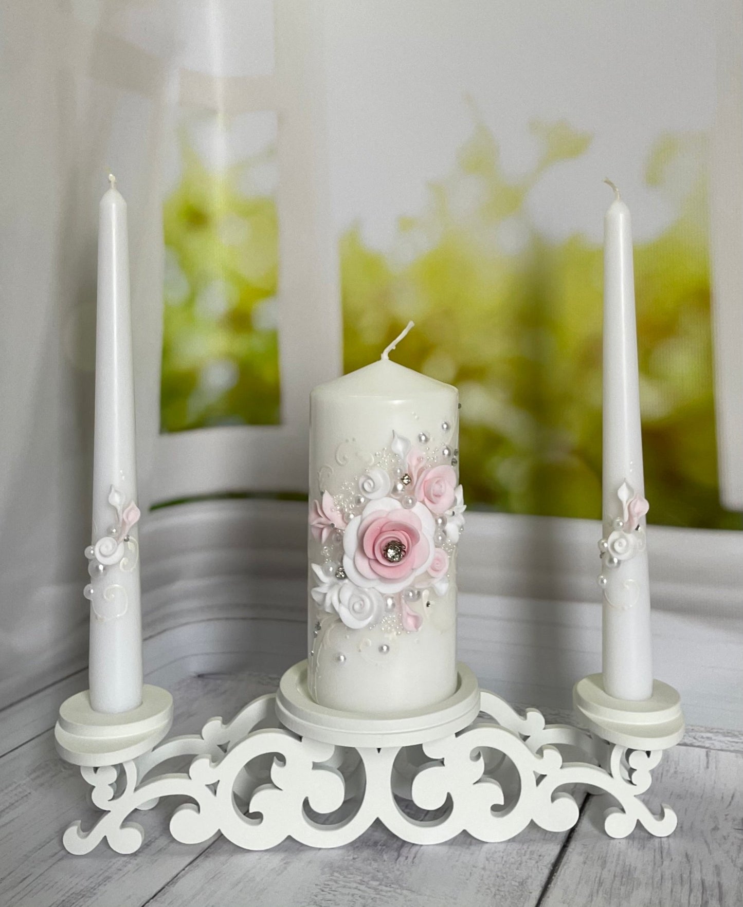 Magik Life Unity Candle Holder for Wedding Ceremony - Unity Candle Stand - Candle Holder Set - Bachelorette and Engagement Party Decoration - Wedding Centerpieces Decorations - Magik Life