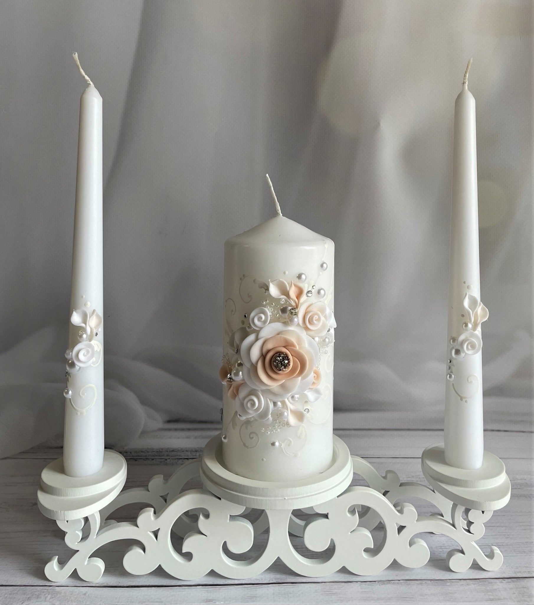 Magik Life Unity Candle Holder for Wedding Ceremony - Unity Candle Stand - Candle Holder Set - Bachelorette and Engagement Party Decoration - Wedding Centerpieces Decorations - Magik Life