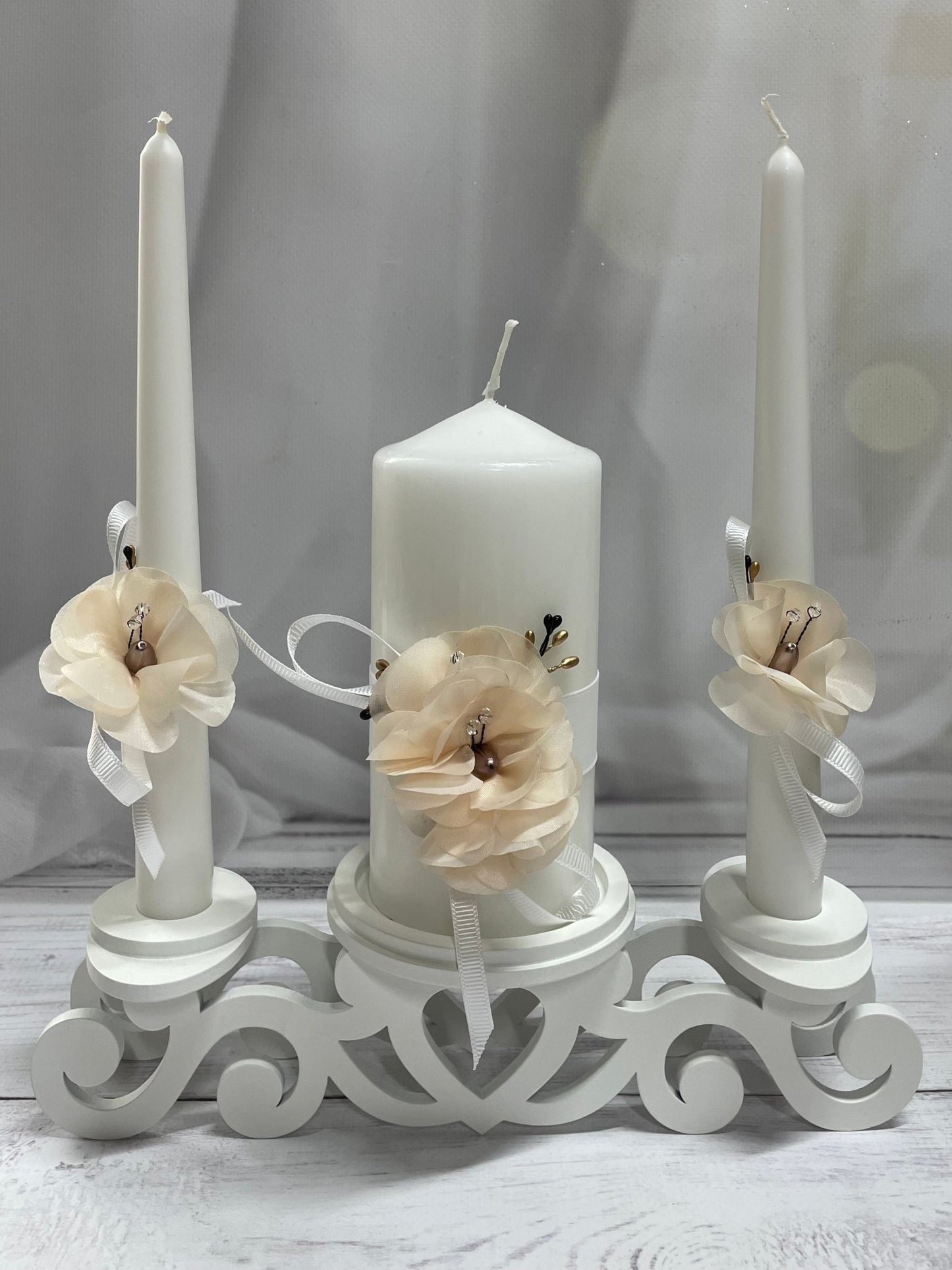 Magik Life Unity Candle Holder for Wedding Ceremony - Unity Candle Stand - Candle Holder Set - Bachelorette and Engagement Party Decoration - Wedding Centerpieces Decorations - Magik Life