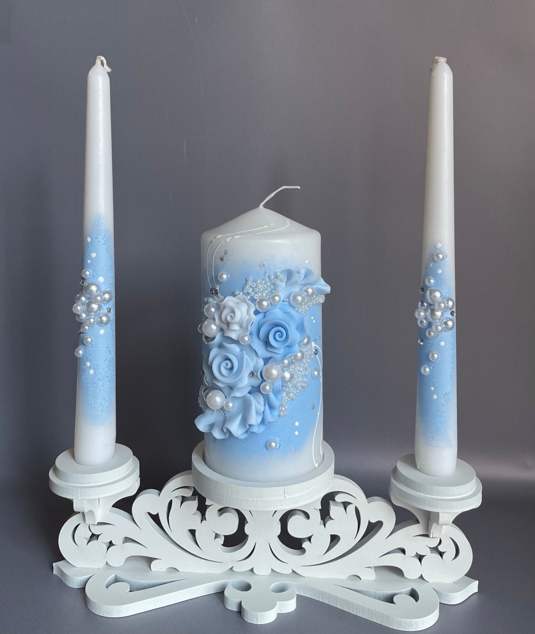 Magik Life Unity Candle Holder for Wedding Ceremony - Unity Candle Stand - Candle Holder Set - Bachelorette and Engagement Party Decoration - Wedding Centerpieces Decorations - Magik Life