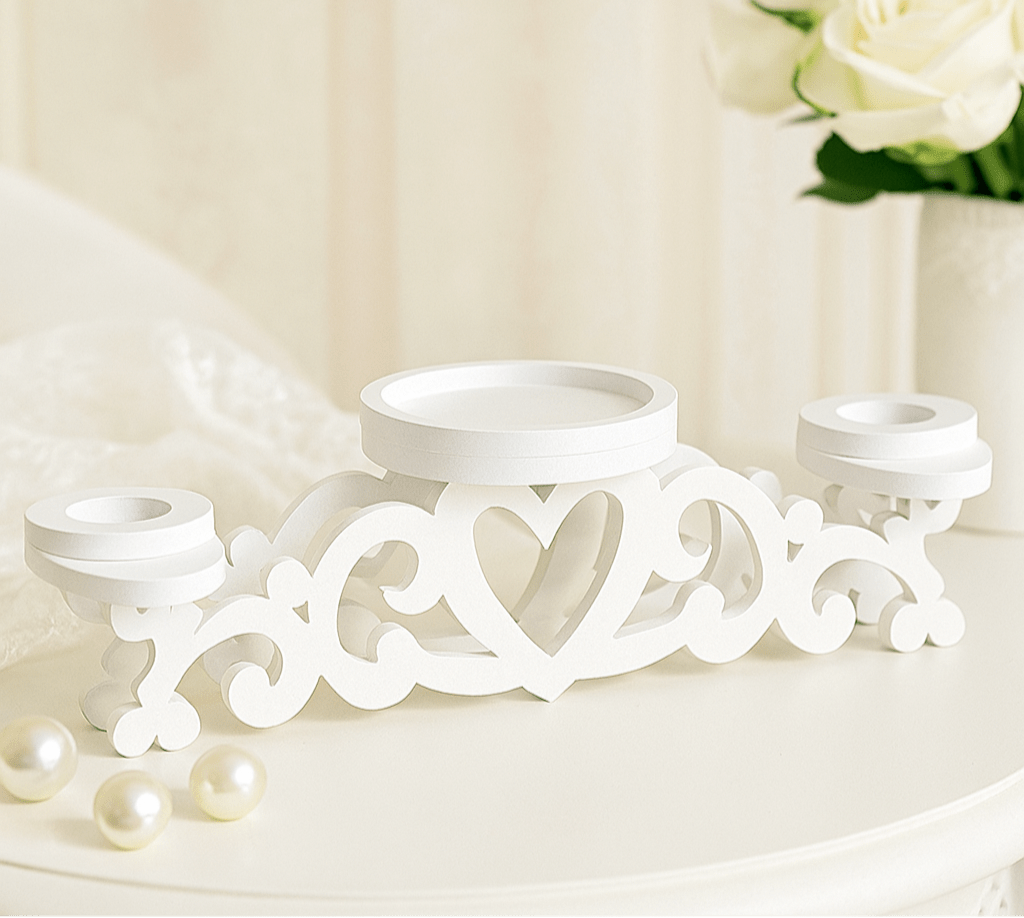 Magik Life Unity Candle Holder for Wedding Ceremony – Wooden Stand for Taper and Pillar Candles - Magik Life