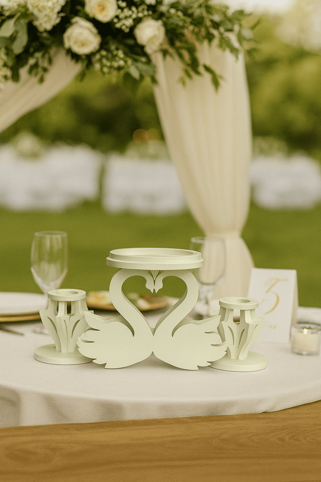 Magik Life Unity Candle Holder for Wedding Ceremony – Wooden Stand for Taper and Pillar Candles - Magik Life