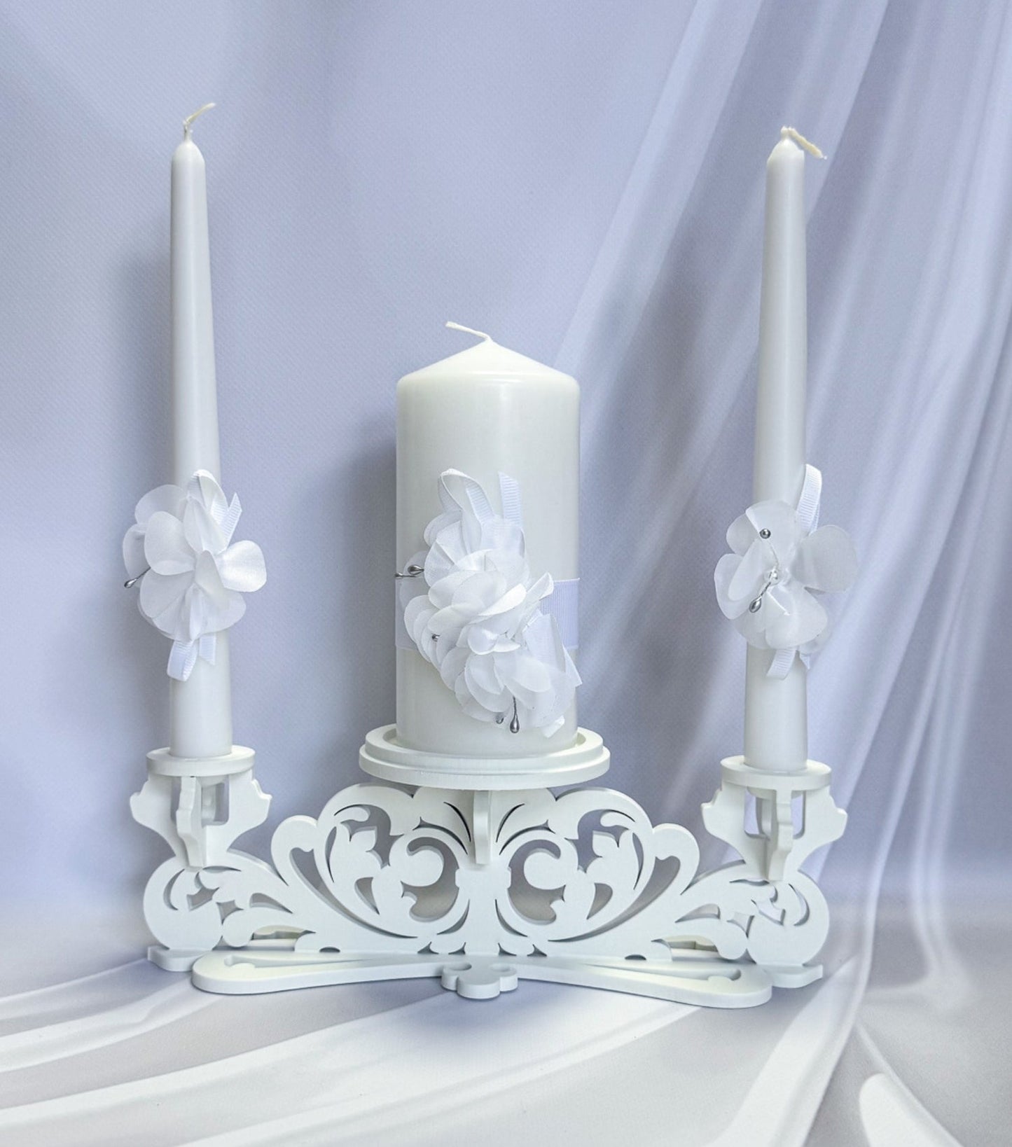Magik Life Unity Candle Holder for Wedding Ceremony – Wooden Stand for Taper and Pillar Candles - Magik Life