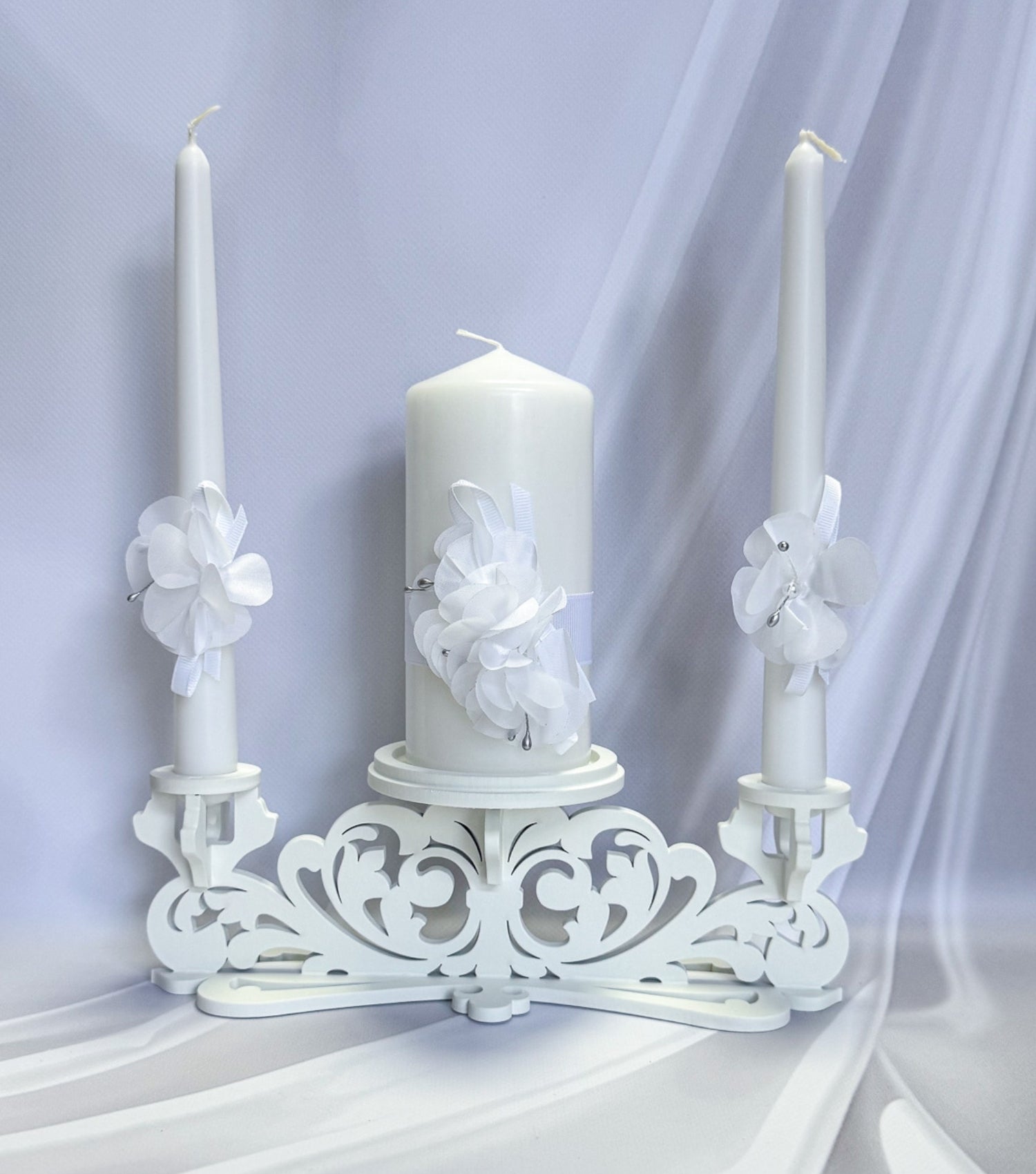 Magik Life Unity Candle Holder for Wedding Ceremony – Wooden Stand for Taper and Pillar Candles - Magik Life