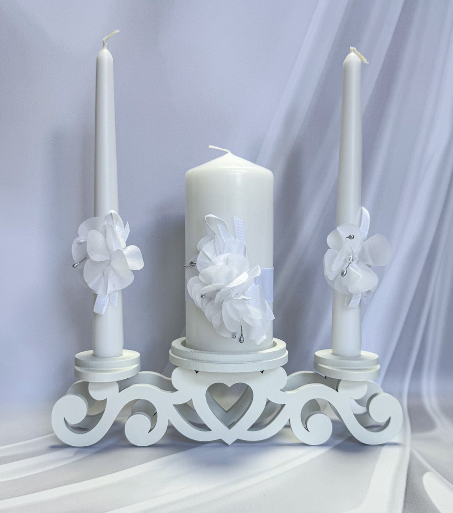 Magik Life Unity Candle Holder for Wedding Ceremony – Wooden Stand for Taper and Pillar Candles - Magik Life