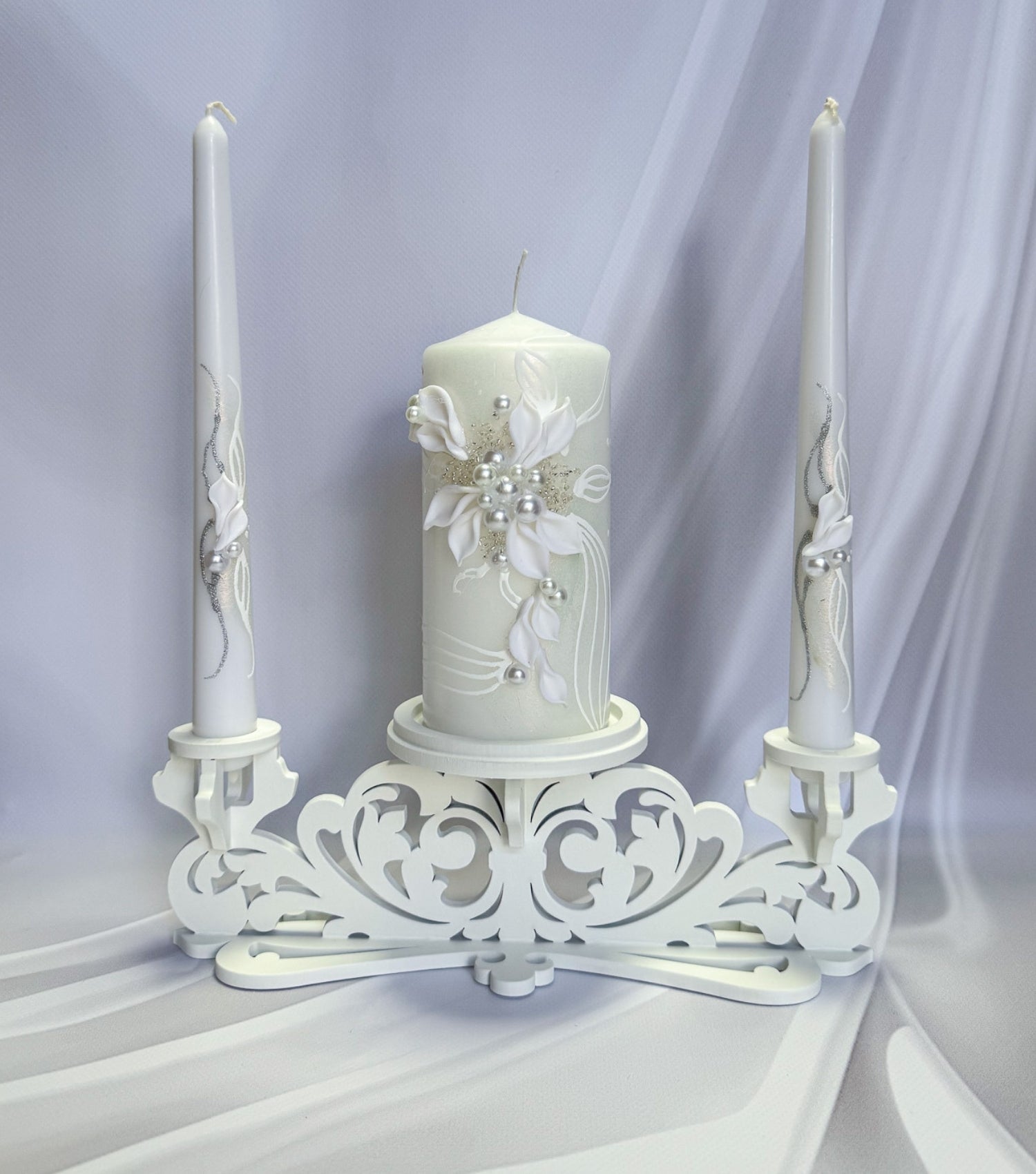 Magik Life Unity Candle Holder for Wedding Ceremony – Wooden Stand for Taper and Pillar Candles - Magik Life