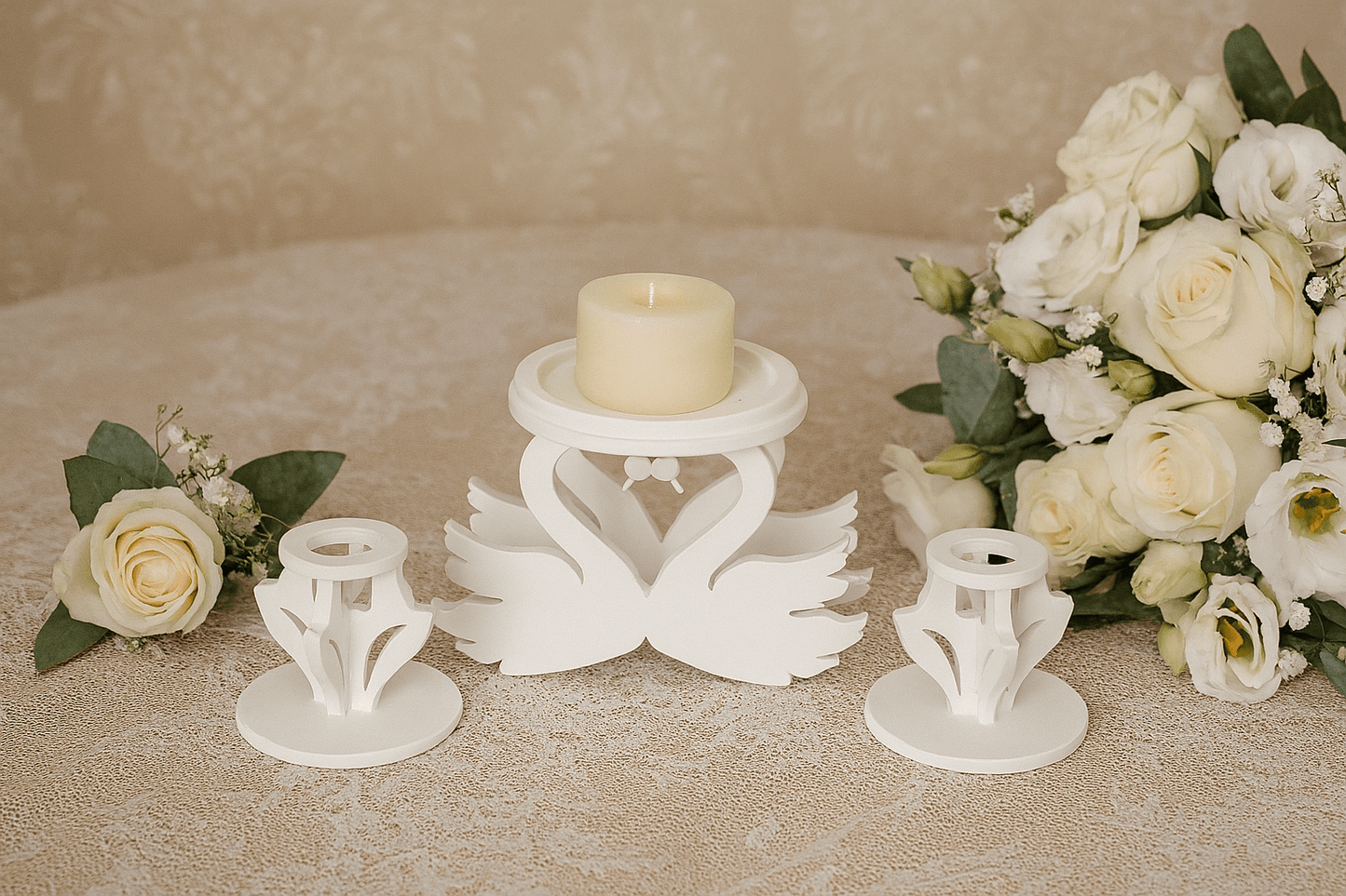 Magik Life Unity Candle Holder for Wedding Ceremony – Wooden Stand for Taper and Pillar Candles - Magik Life