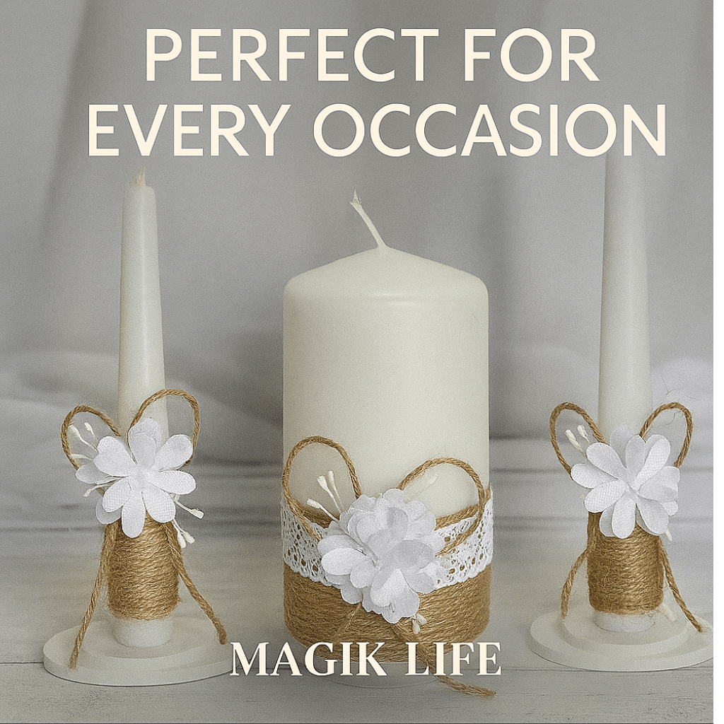 Magik Life Unity Candle Set for Wedding Ceremony – Elegant & Meaningful - Magik Life