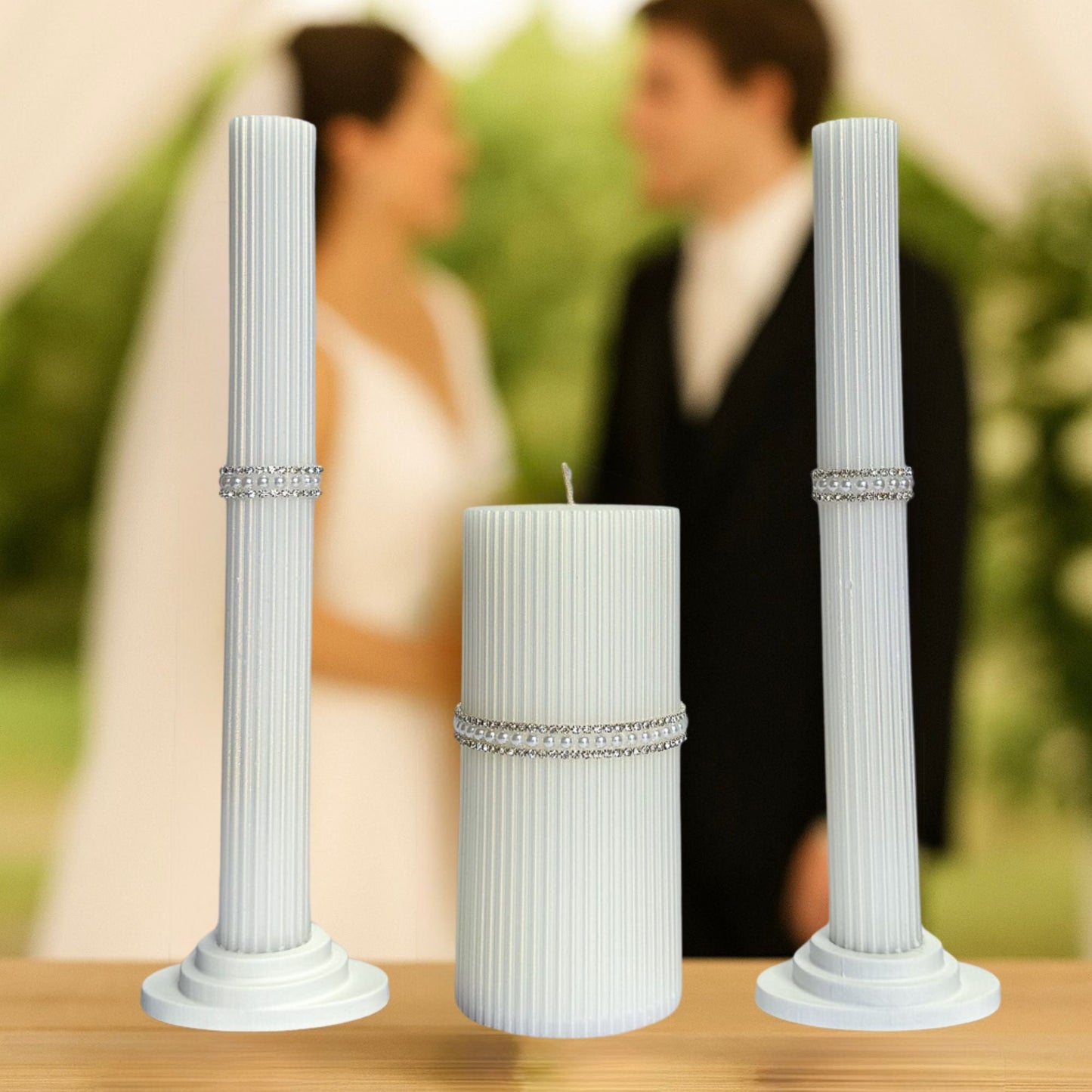 Magik Life Unity Candle Set for Wedding Ceremony – Elegant & Meaningful - Magik Life