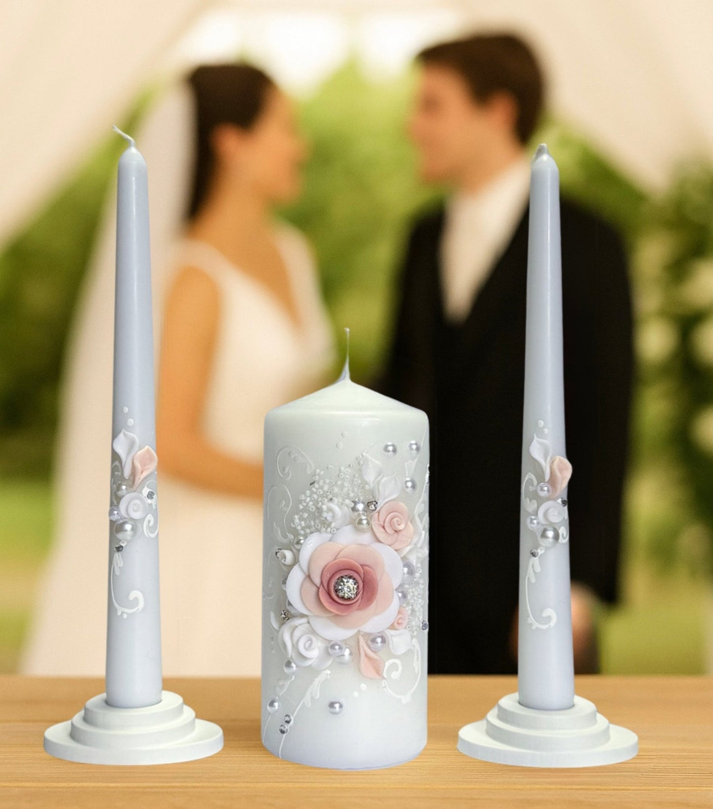Magik Life Unity Candle Set for Wedding Ceremony – Elegant & Meaningful - Magik Life