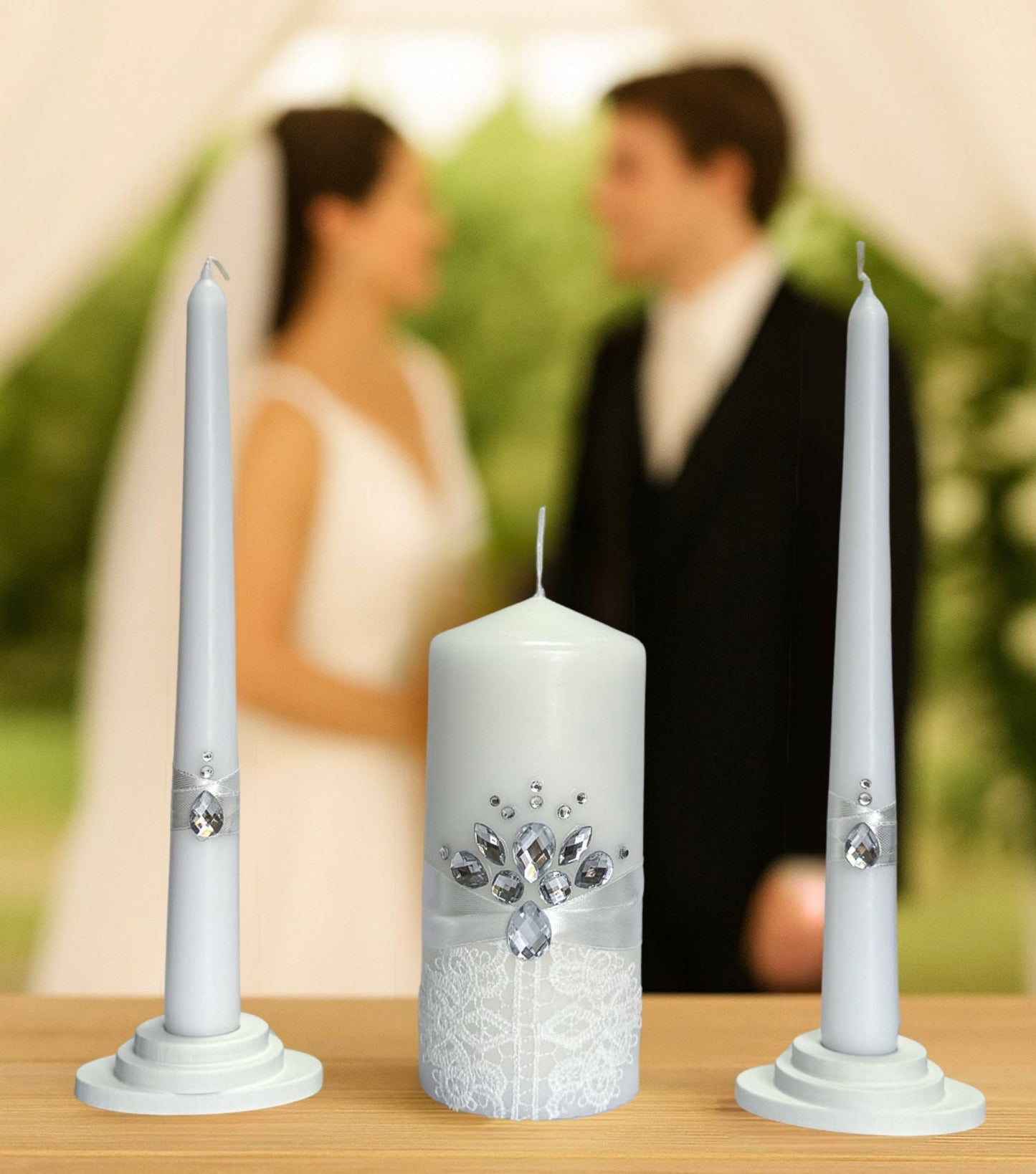 Magik Life Unity Candle Set for Wedding Ceremony – Elegant & Meaningful - Magik Life