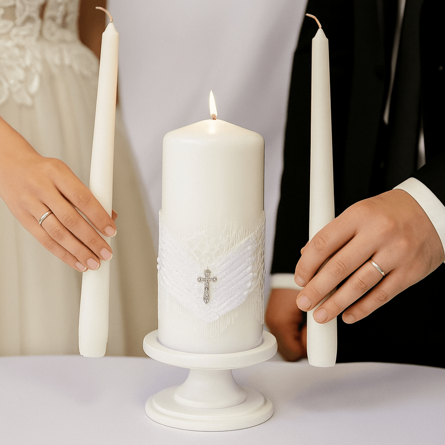 Magik Life Unity Candle Set for Wedding Ceremony – Elegant & Meaningful - Magik Life