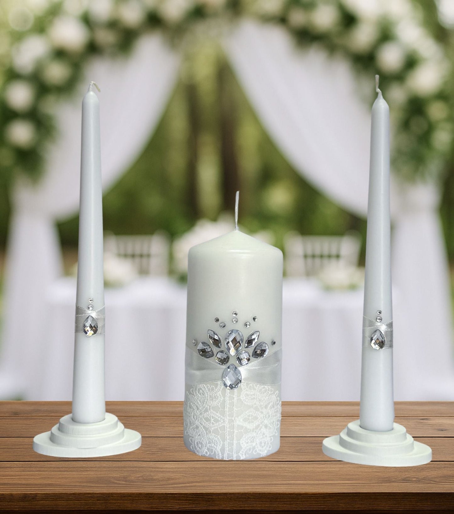 Magik Life Unity Candle Set for Wedding Ceremony – Elegant & Meaningful - Magik Life