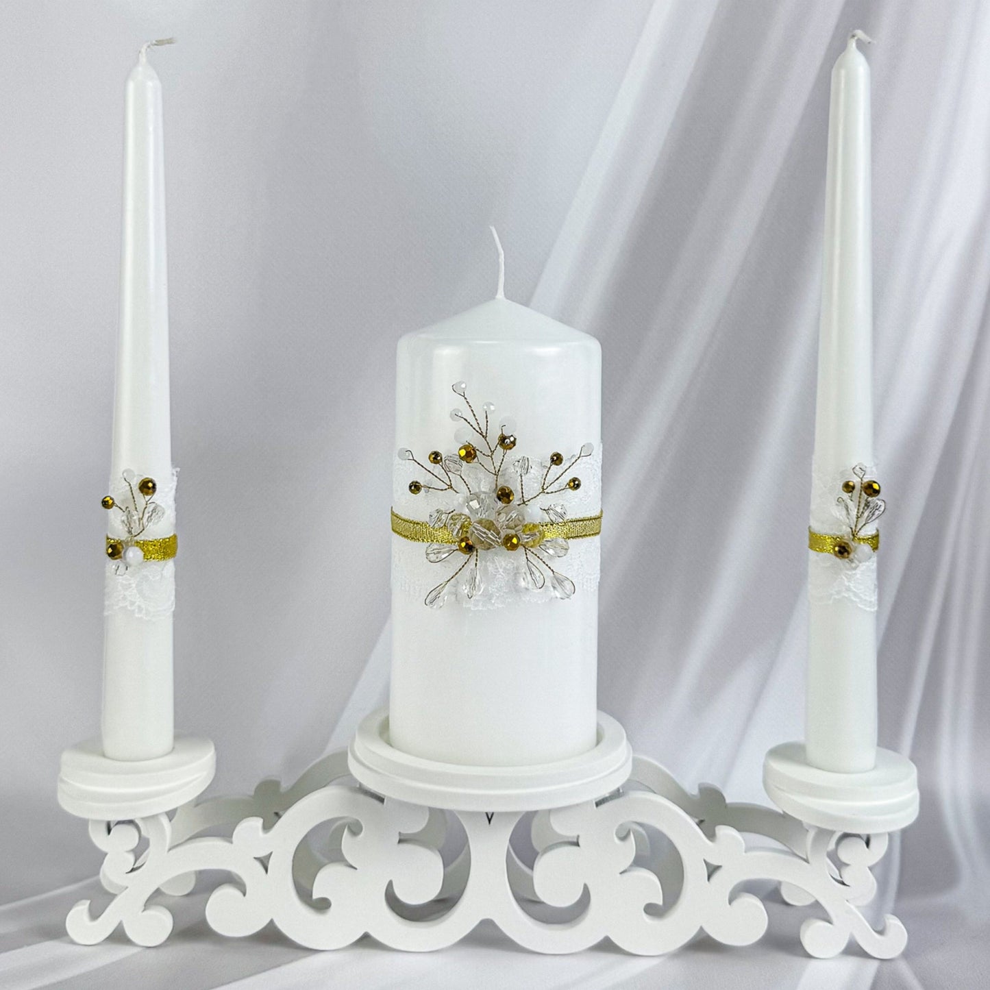 Magik Life Unity Candle Set for Wedding Ceremony – Elegant & Meaningful - Diamond | Gold - Magik Life
