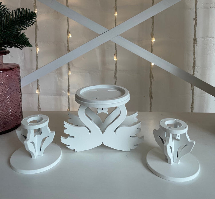 Glass Unity Candle Holder Set for Wedding Ceremony