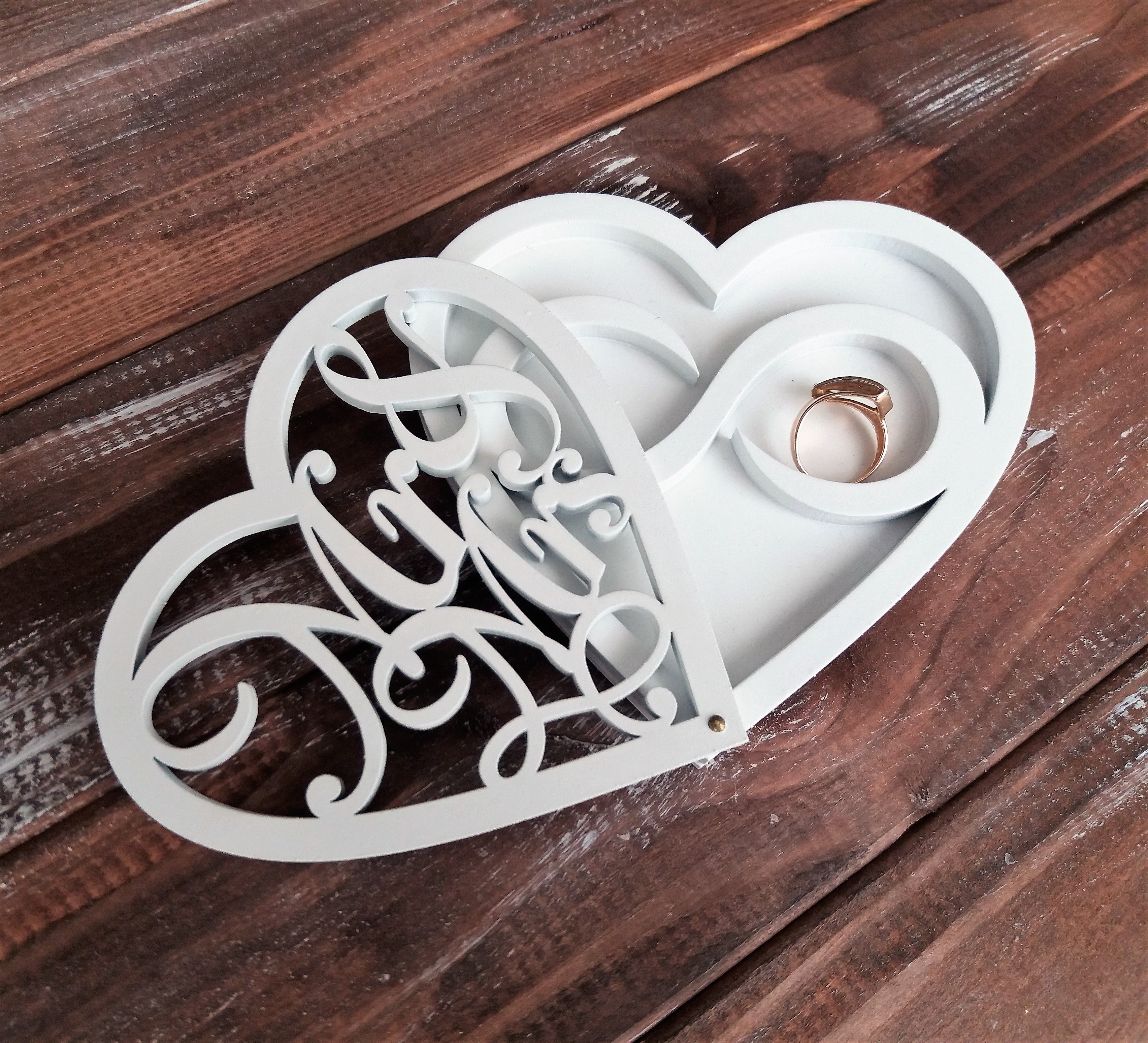 Magik Life Wooden Ring Holder - Decorative Box-Engagement Proposal Wedding Ring Box-Wedding Ceremony Ring Holder