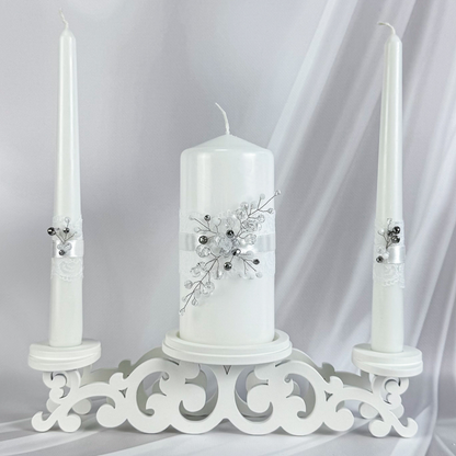 Magik Life Unity Candle Set for Wedding Ceremony – Elegant & Meaningful-Diamond | White