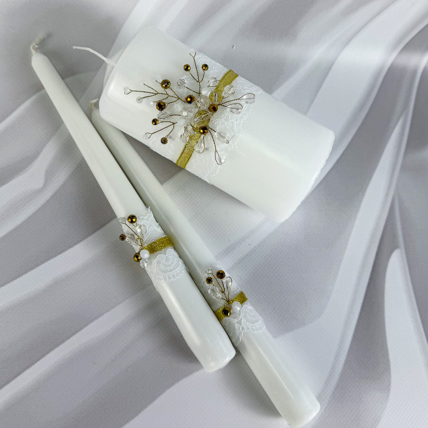 Magik Life Unity Candle Set for Wedding Ceremony – Elegant & Meaningful-Diamond | Gold