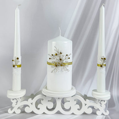 Magik Life Unity Candle Set for Wedding Ceremony – Elegant & Meaningful-Diamond | Gold