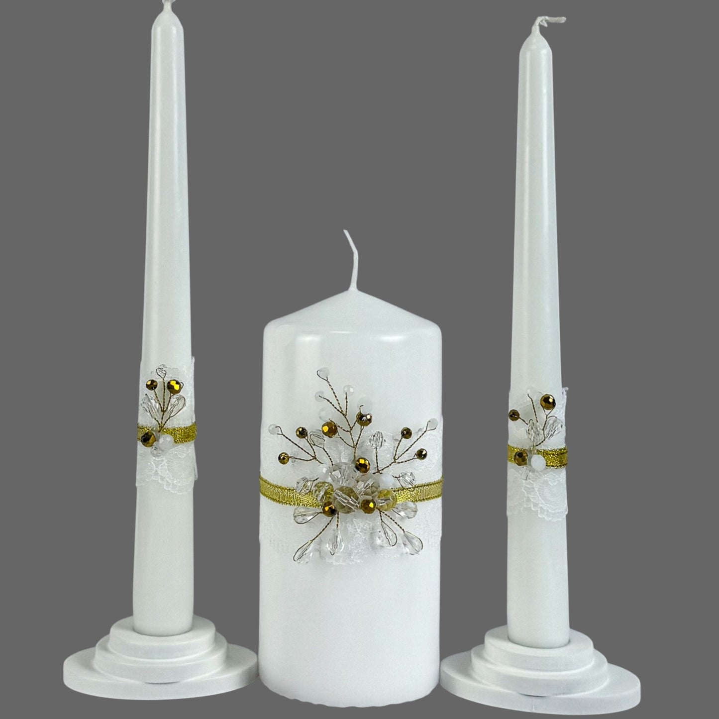 Magik Life Unity Candle Set for Wedding Ceremony – Elegant & Meaningful-Diamond | Gold