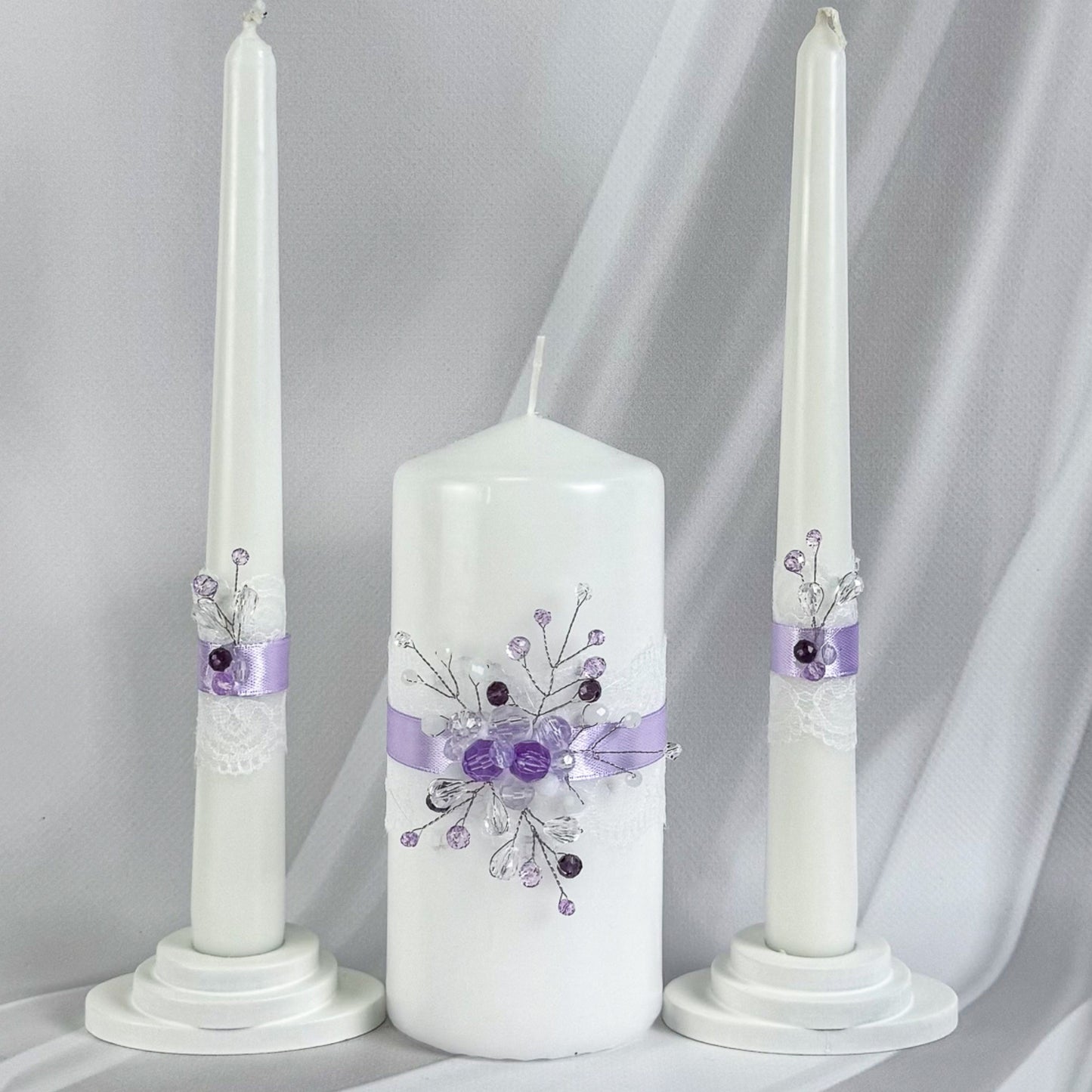Magik Life Unity Candle Set for Wedding Ceremony – Elegant & Meaningful-Diamond | Purple