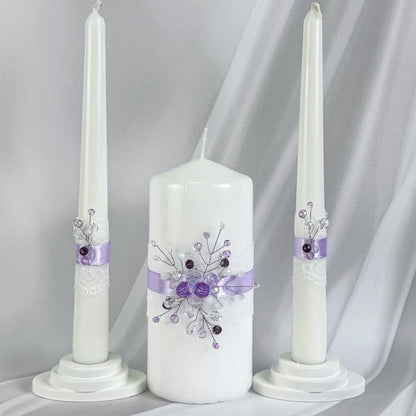 Magik Life Unity Candle Set for Wedding Ceremony – Elegant & Meaningful-Diamond | Purple