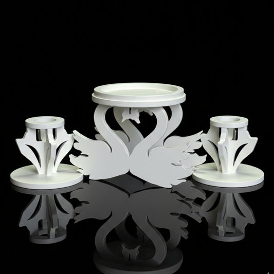 Magik Life Unity Candle Holder for Wedding Ceremony – Wooden Stand for Taper and Pillar Candles