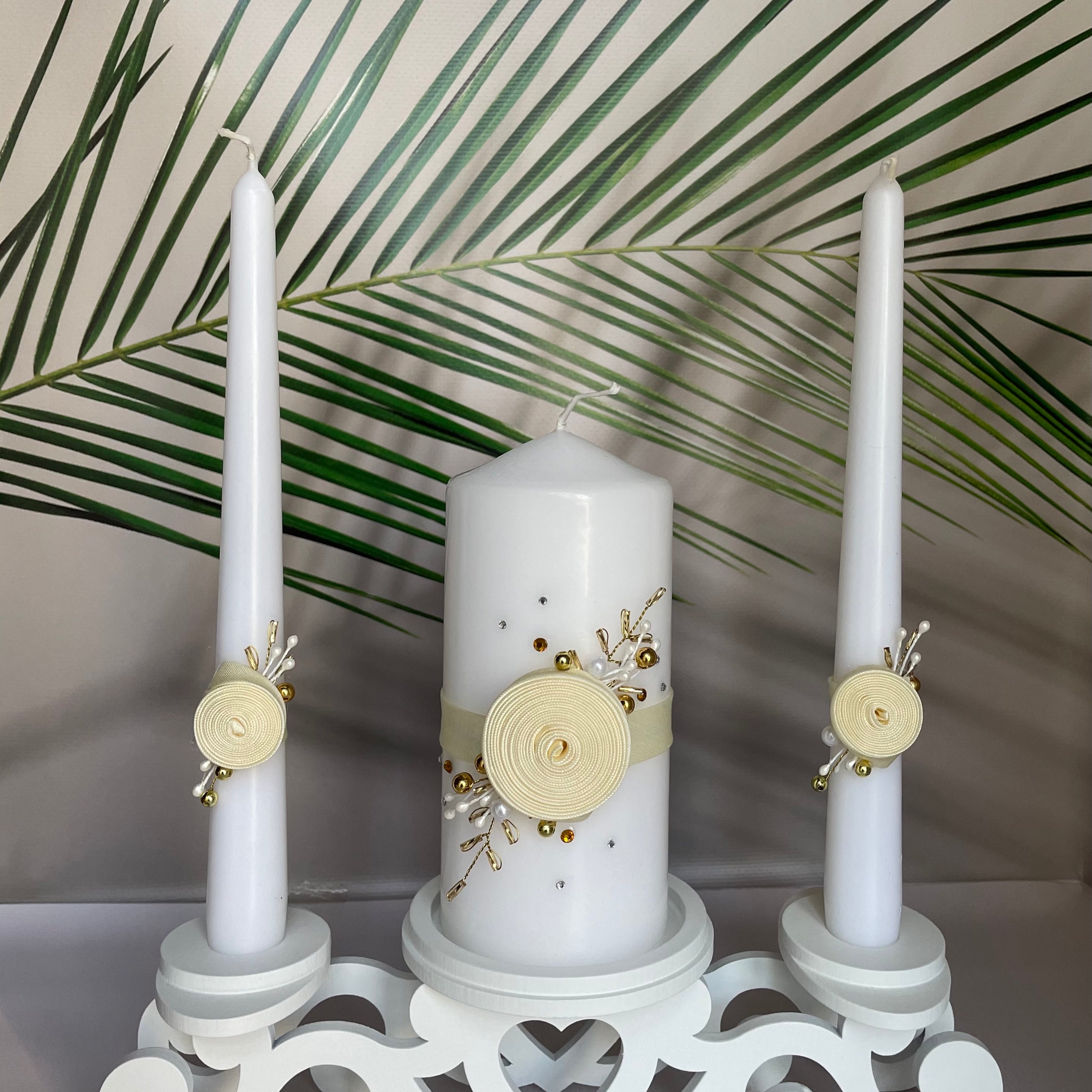 Gold Unity Candle Set for Wedding, Wedding Candle Gold, Gold