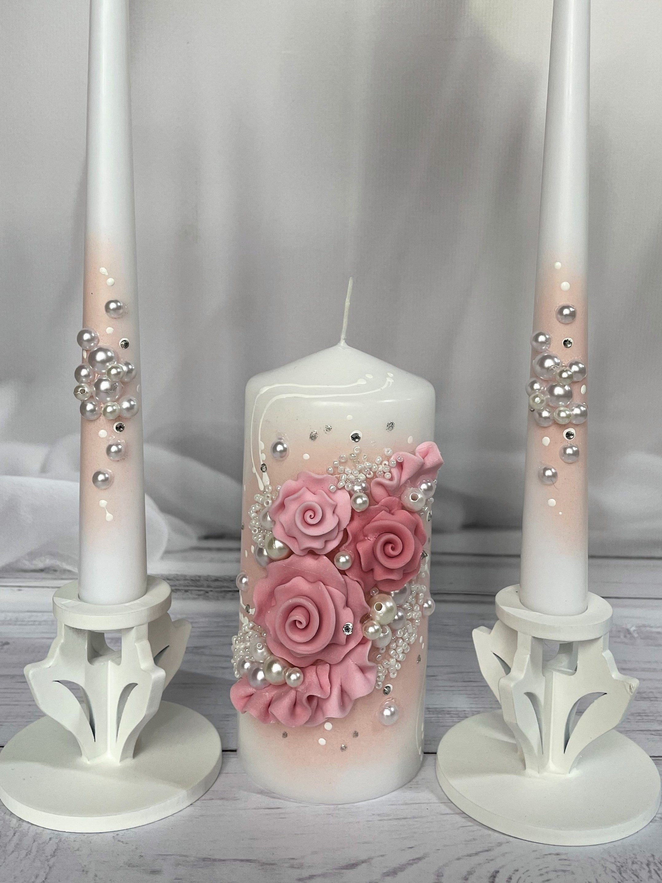 Magik Life Unity Candle Set for Wedding - Wedding Accessories for Reception and Ceremony - Candle Sets – Unity Candle 6 Inch Pillar and 2*10 Inch Tapers- Bachelorette and Engagement Party