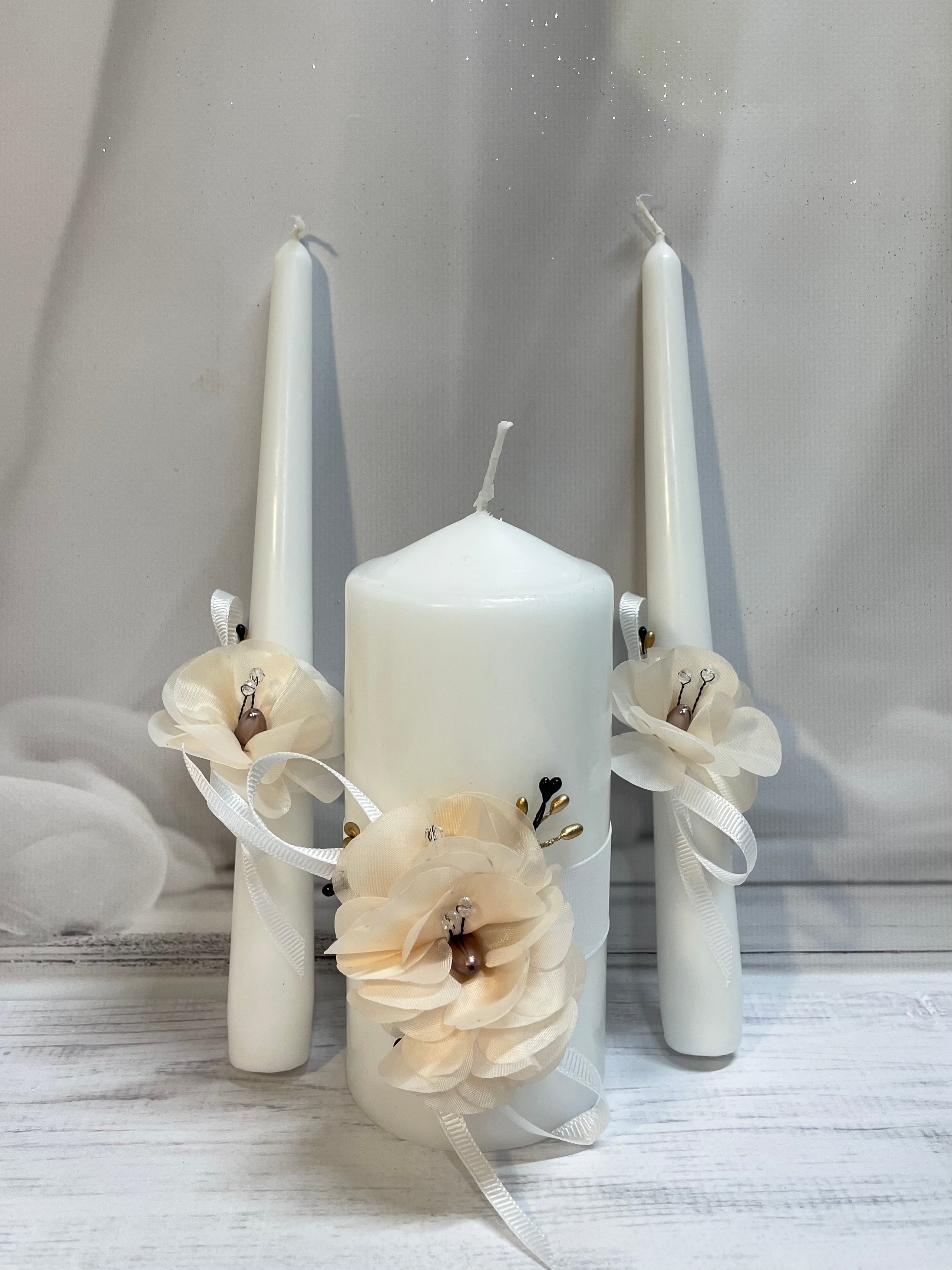 Magik Life Unity Candle Set for Wedding - Wedding Accessories for Reception and Ceremony - Candle Sets – Unity Candle 6 In Pillar and 2*10 In Tapers