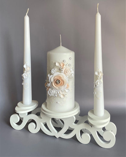 Magik Life Unity Candle Holder for Wedding Ceremony - Unity Candle Stand - Candle Holder Set - Bachelorette and Engagement Party Decoration - Wedding Centerpieces Decorations - Magik Life