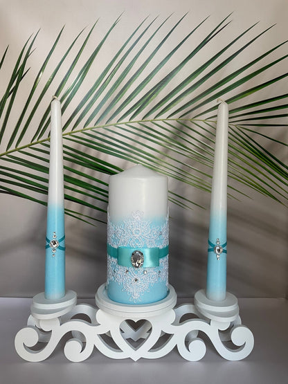 Magik Life Unity Candle Holder for Wedding Ceremony - Unity Candle Stand - Candle Holder Set - Bachelorette and Engagement Party Decoration - Wedding Centerpieces Decorations - Magik Life