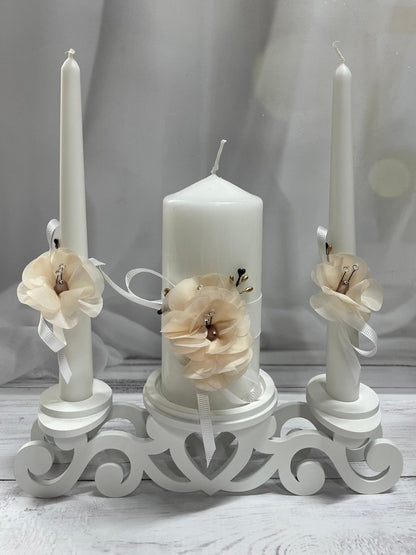 Magik Life Unity Candle Holder for Wedding Ceremony - Unity Candle Stand - Candle Holder Set - Bachelorette and Engagement Party Decoration - Wedding Centerpieces Decorations - Magik Life
