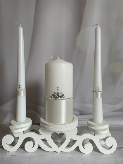 Magik Life Unity Candle Holder for Wedding Ceremony - Unity Candle Stand - Candle Holder Set - Bachelorette and Engagement Party Decoration - Wedding Centerpieces Decorations - Magik Life