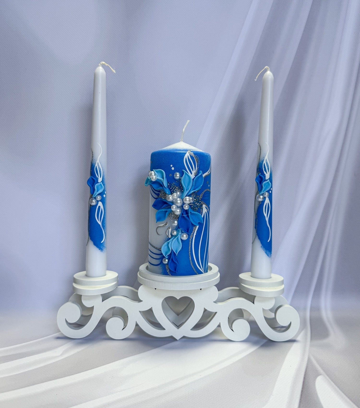 Magik Life Unity Candle Holder for Wedding Ceremony – Wooden Stand for Taper and Pillar Candles - Magik Life