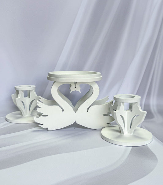 Magik Life Unity Candle Holder for Wedding Ceremony – Wooden Stand for Taper and Pillar Candles - Magik Life