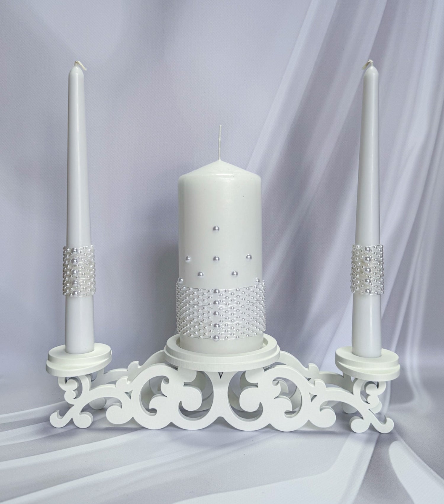 Magik Life Unity Candle Holder for Wedding Ceremony – Wooden Stand for Taper and Pillar Candles - Magik Life