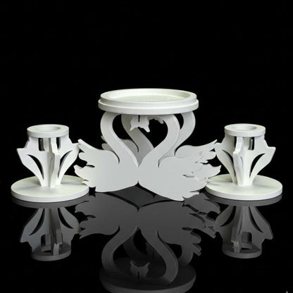 Magik Life Unity Candle Holder for Wedding Ceremony – Wooden Stand for Taper and Pillar Candles - Magik Life
