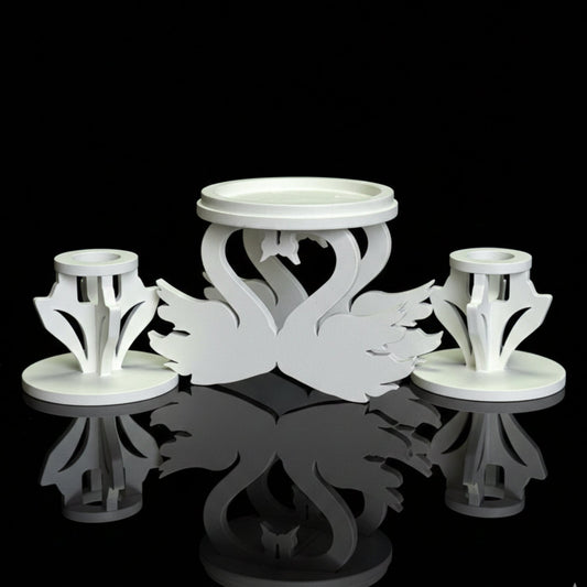 Magik Life Unity Candle Holder for Wedding Ceremony – Wooden Stand for Taper and Pillar Candles - Magik Life