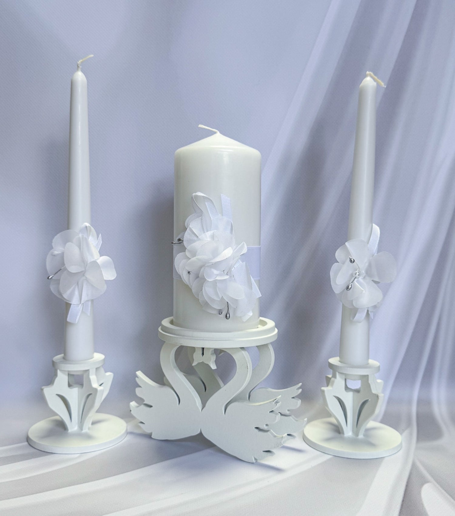 Magik Life Unity Candle Holder for Wedding Ceremony – Wooden Stand for Taper and Pillar Candles - Magik Life