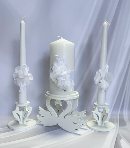 Magik Life Unity Candle Holder for Wedding Ceremony – Wooden Stand for Taper and Pillar Candles - Magik Life
