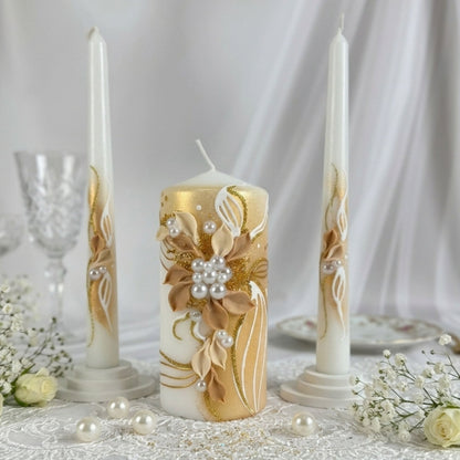 Magik Life Unity Candle Set for Wedding Ceremony – Elegant & Meaningful - Magik Life