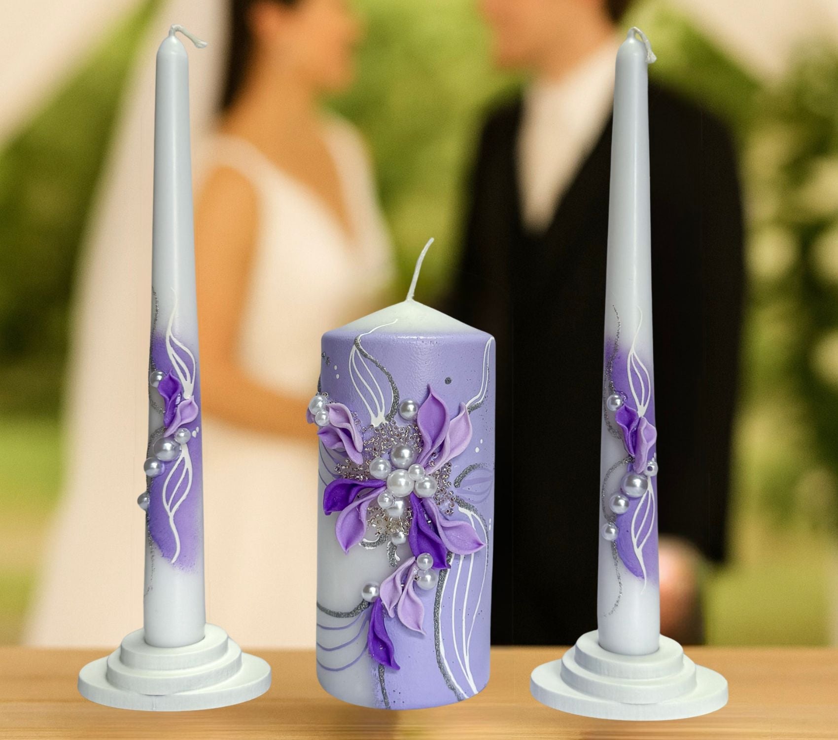 Magik Life Unity Candle Set for Wedding Ceremony – Elegant & Meaningful - Magik Life