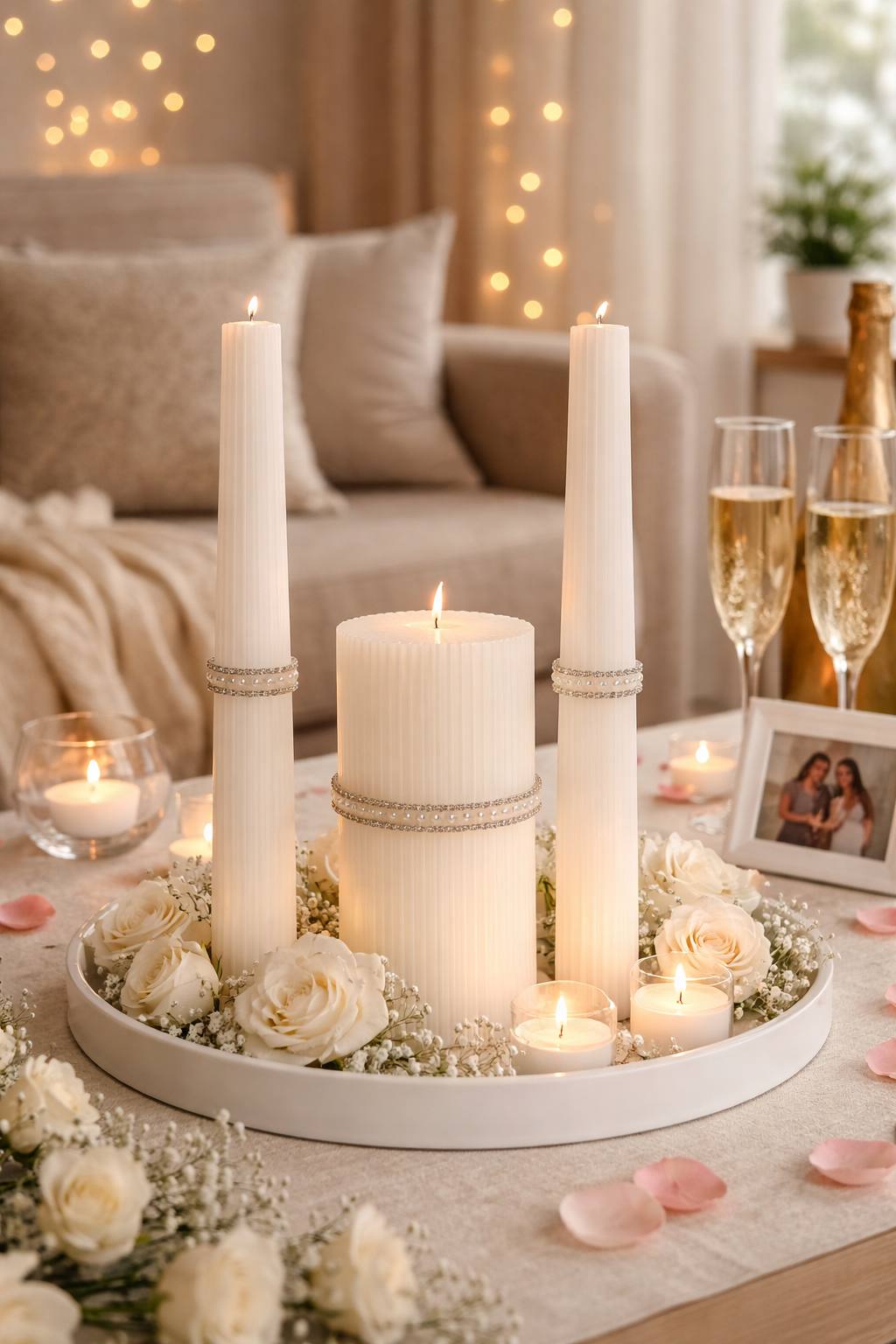 Magik Life Unity Candle Set for Wedding Ceremony – Elegant & Meaningful - Magik Life