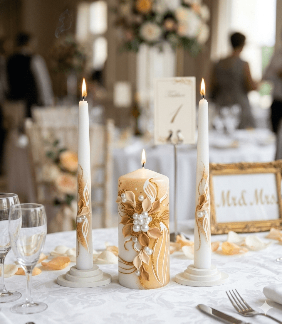 Magik Life Unity Candle Set for Wedding Ceremony – Elegant & Meaningful - Magik Life