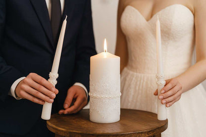 Magik Life Unity Candle Set for Wedding Ceremony – Elegant & Meaningful - Magik Life