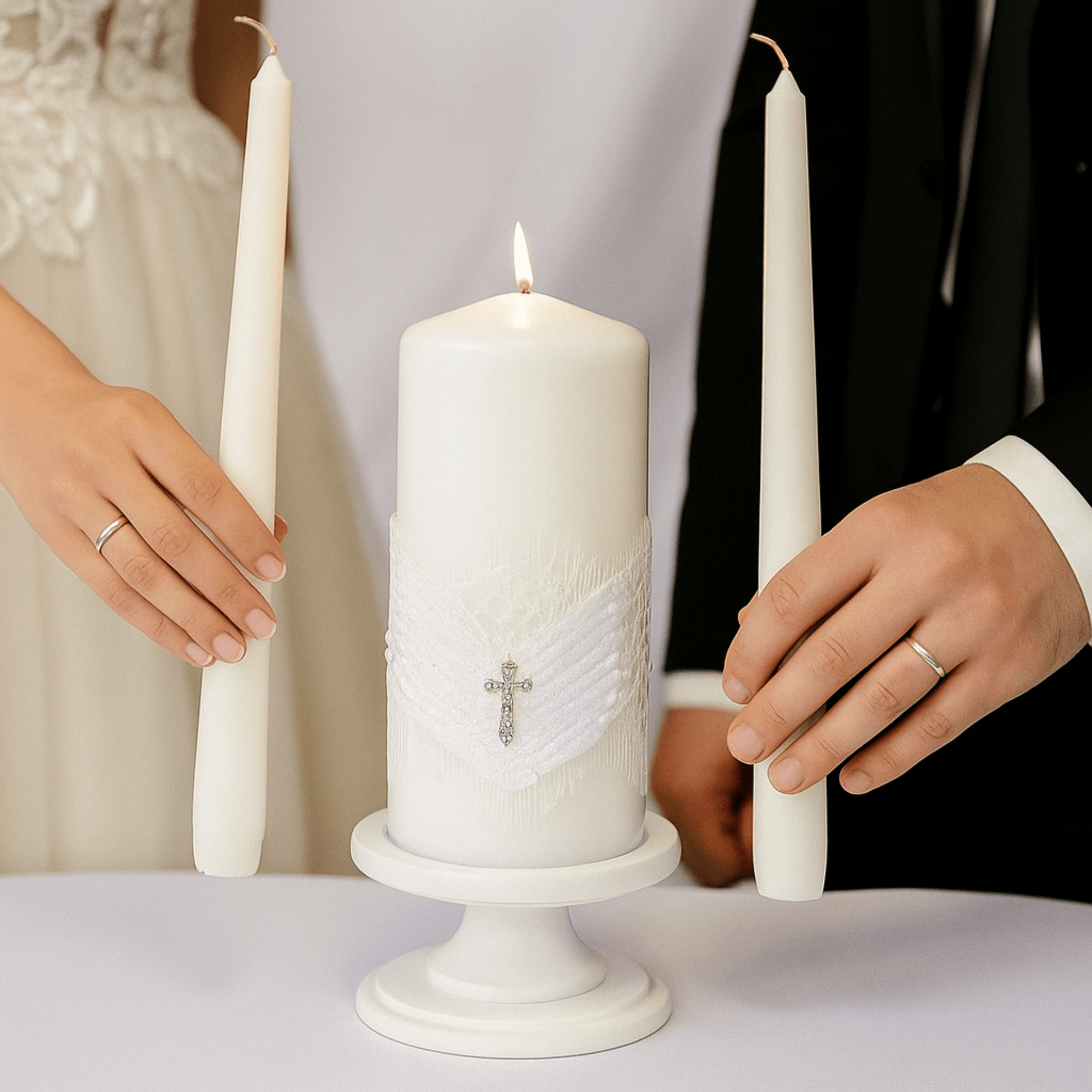 Magik Life Unity Candle Set for Wedding Ceremony – Elegant & Meaningful - Magik Life