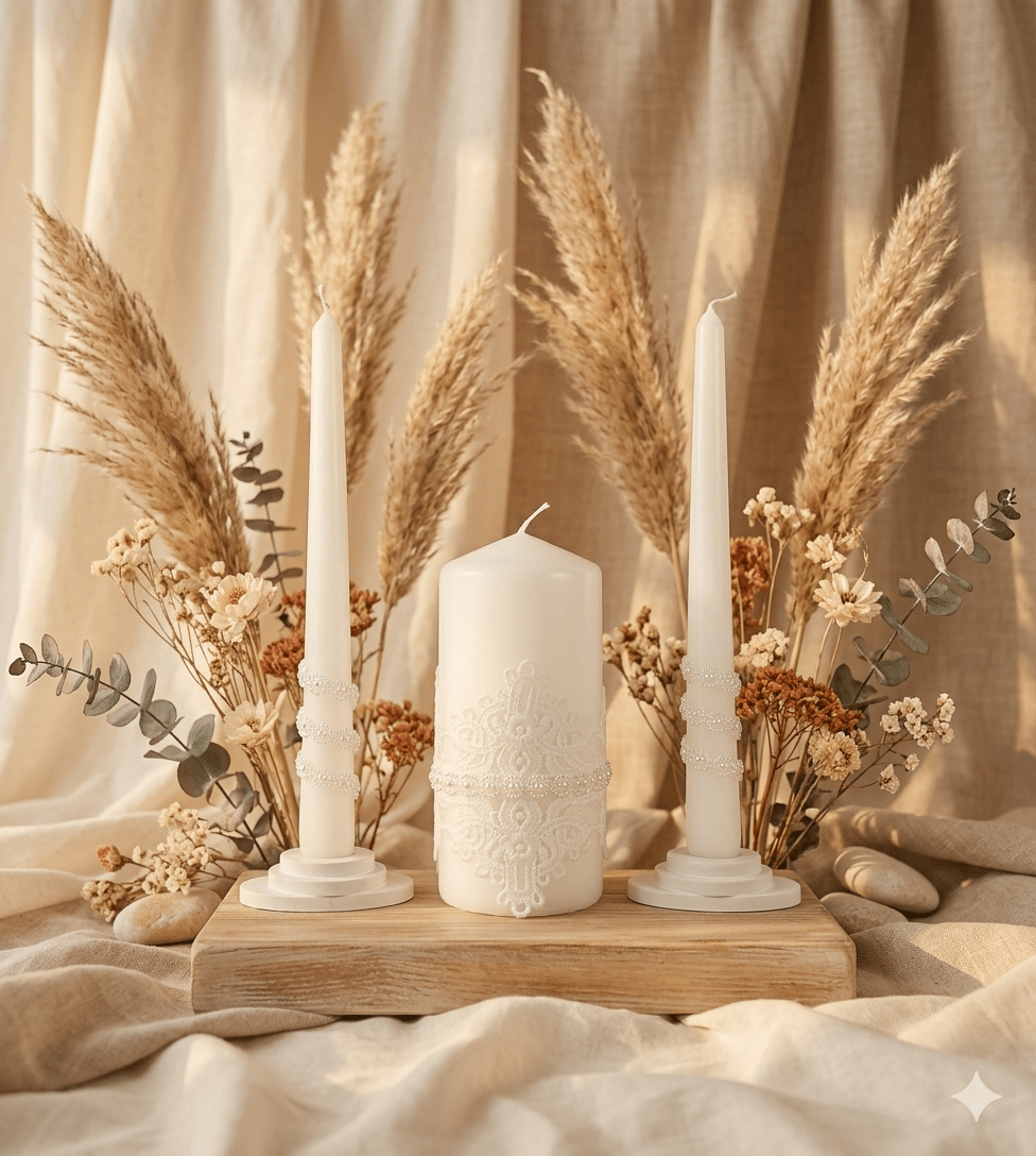 Magik Life Unity Candle Set for Wedding Ceremony – Elegant & Meaningful - Magik Life