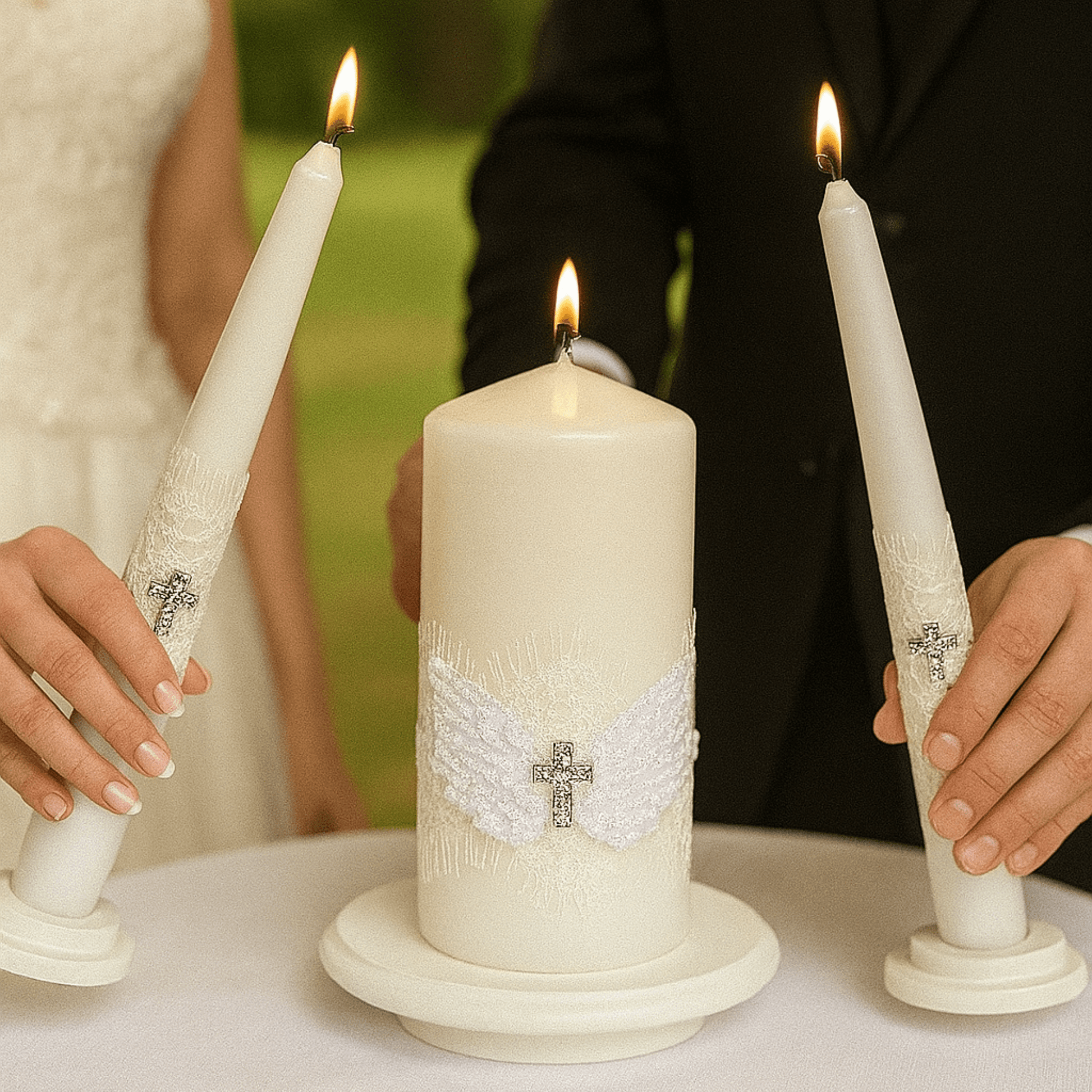 Magik Life Unity Candle Set for Wedding Ceremony – Elegant & Meaningful - Magik Life