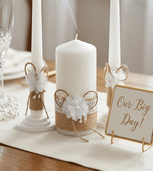 Magik Life Unity Candle Set for Wedding Ceremony – Elegant & Meaningful - Magik Life